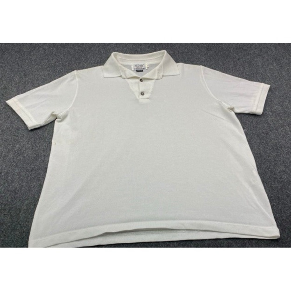 St. Croix Polo Shirt Mens Medium White Fashion Fit Cotton Blend USA 10472